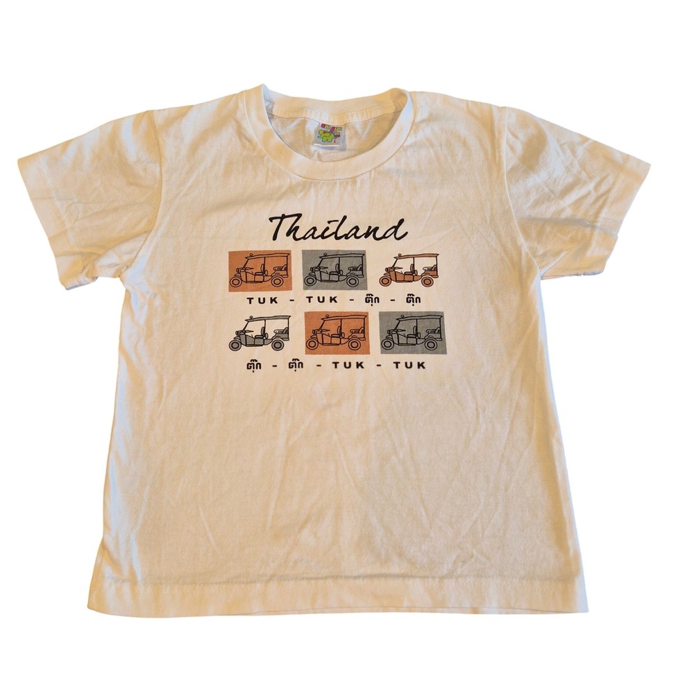 Colour Kids Thailand Tuk-Tuk Graphic T-Shirt White Kids Large Souvenir Tee